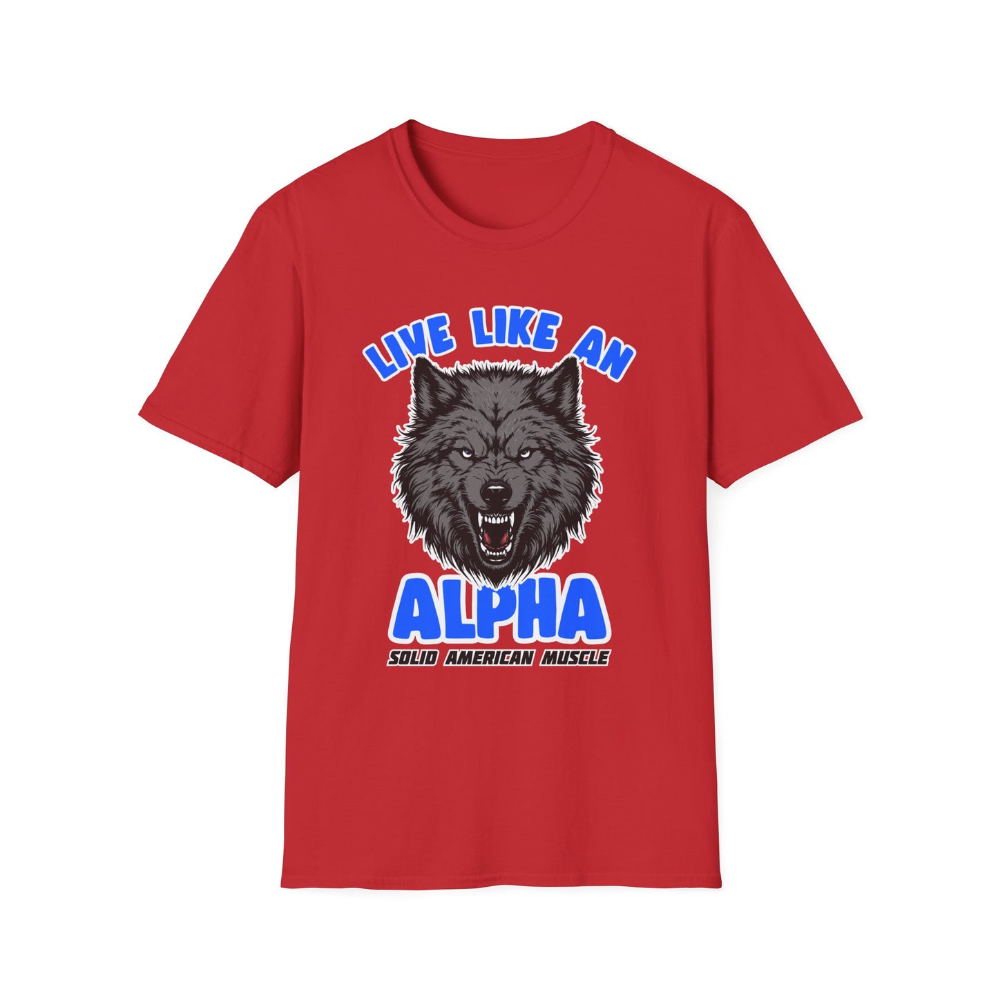 Solid American Muscle - Live Like an Alpha - Gray Wolf T-Shirt