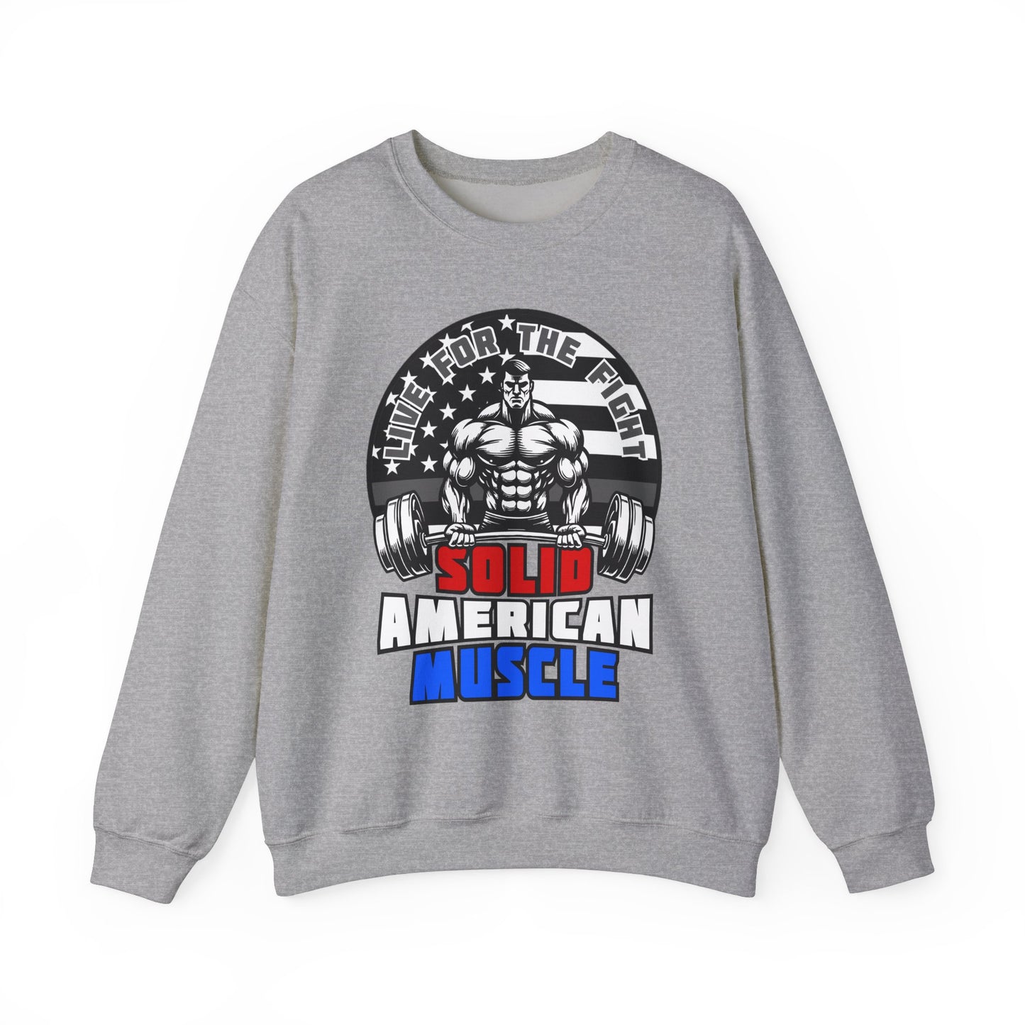 Solid American Muscle - Thin Gray Line Tribute Logo - Correctional Officer/First Responder Sweatshirt