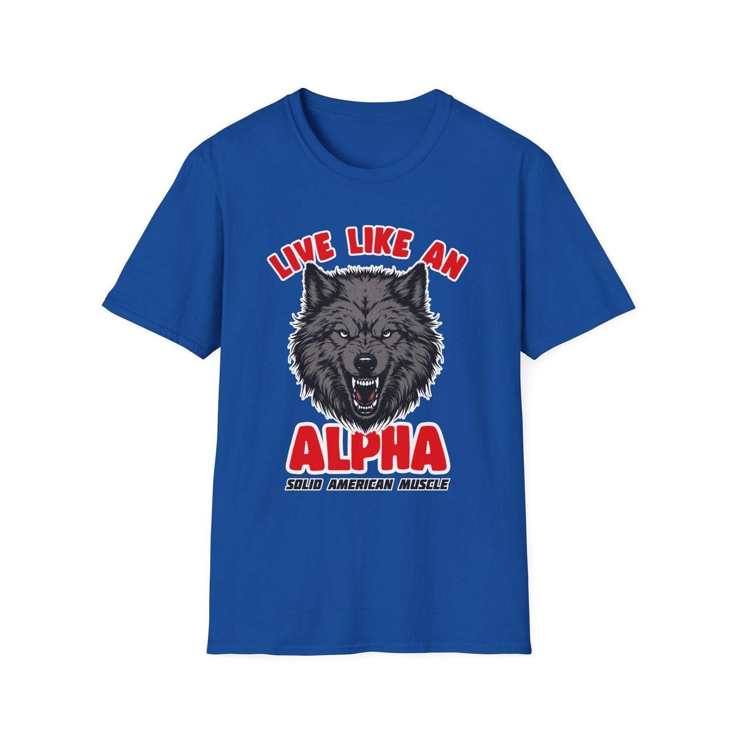 Solid American Muscle - Live Like an Alpha - Gray Wolf T-Shirt