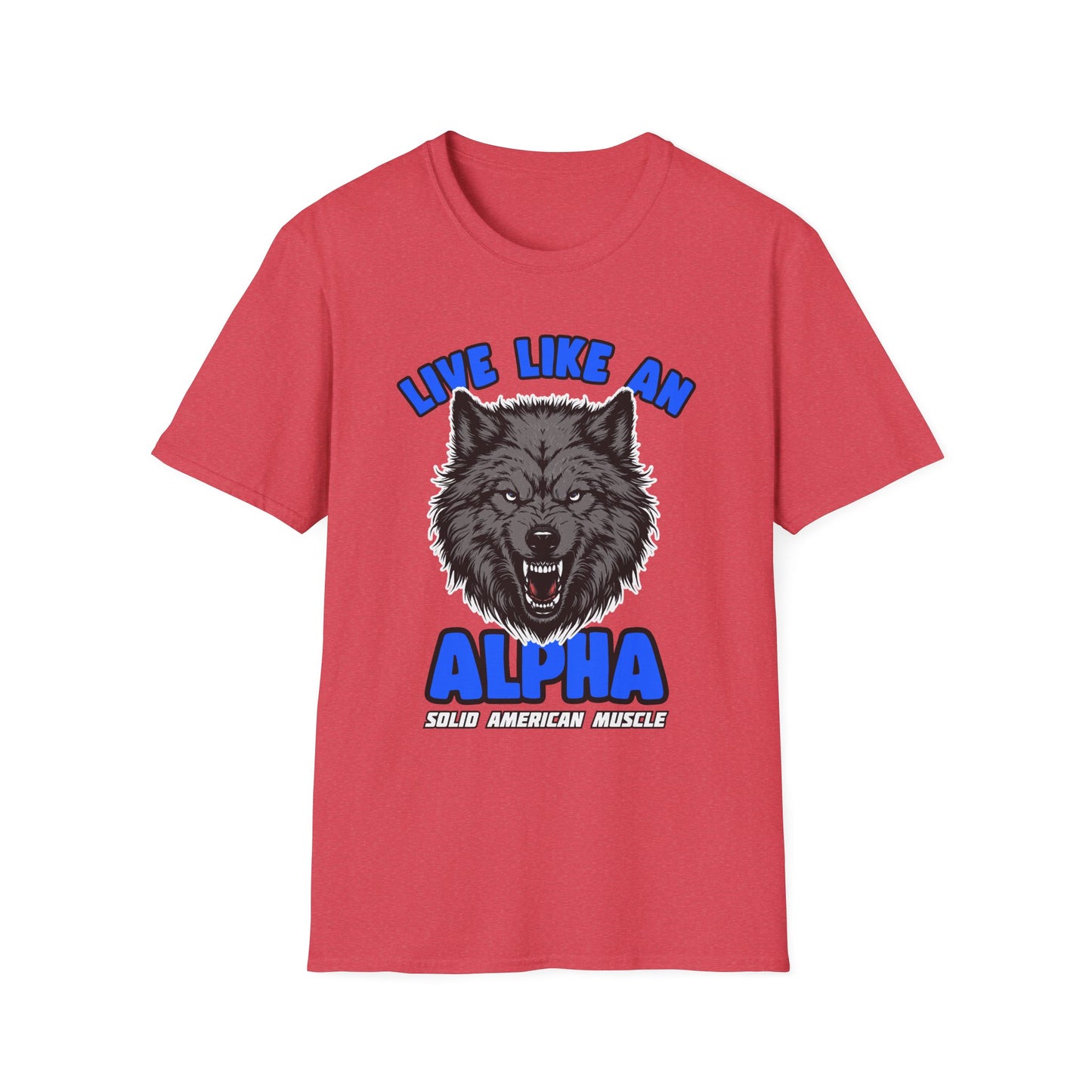 Solid American Muscle - Live Like an Alpha - Gray Wolf T-Shirt