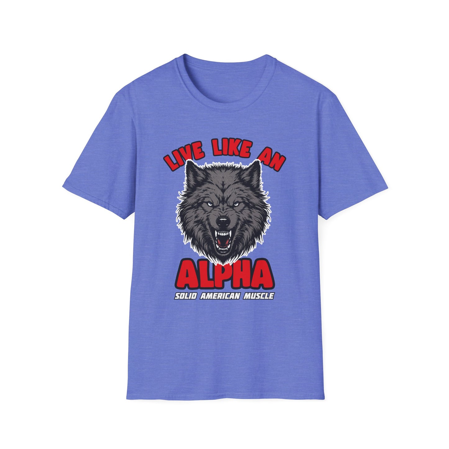 Solid American Muscle - Live Like an Alpha - Gray Wolf T-Shirt