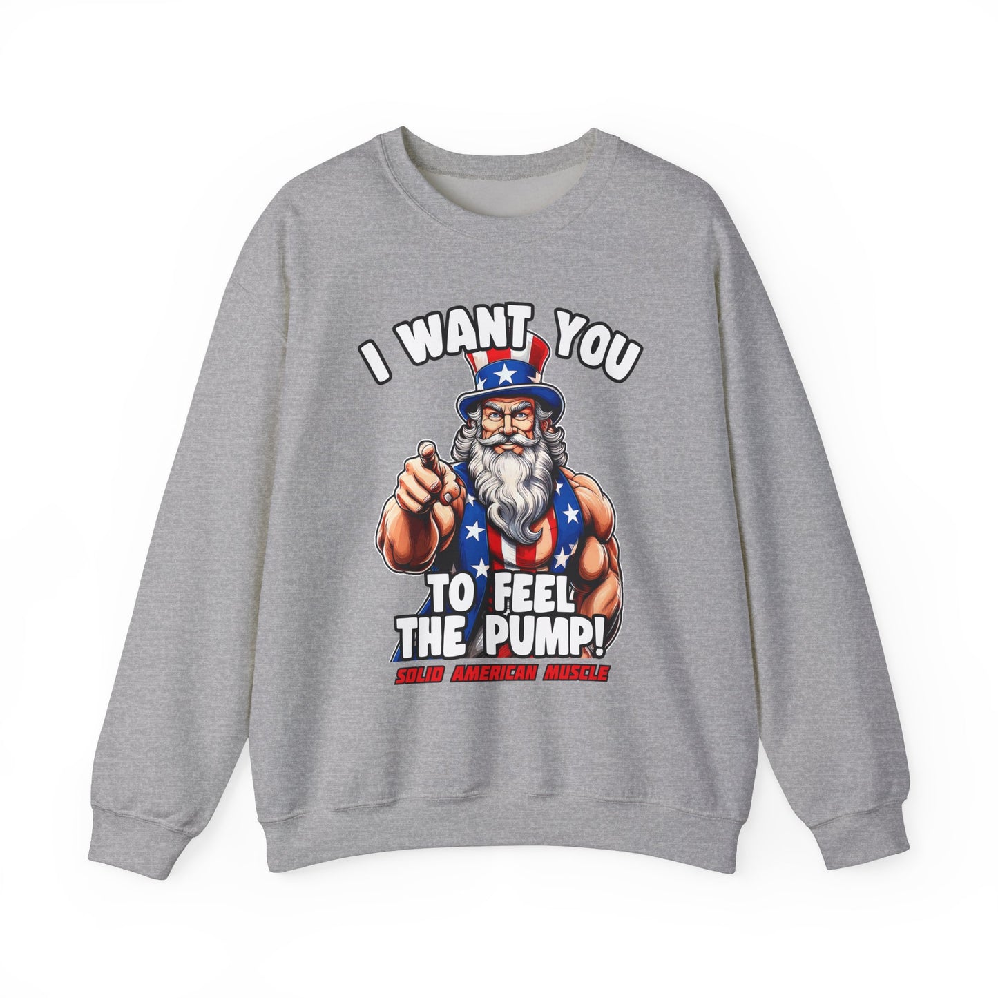 Solid American Muscle - I Want You to Feel the Pump! - Uncle Sam T-Shirt