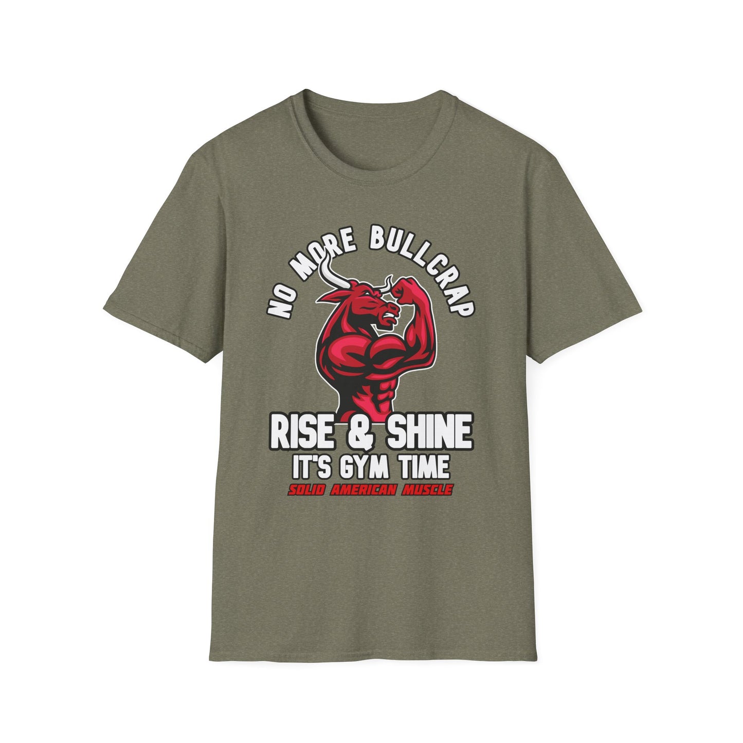 Solid American Muscle - Rise & Shine It's Gym Time - Red Bull T-Shirt