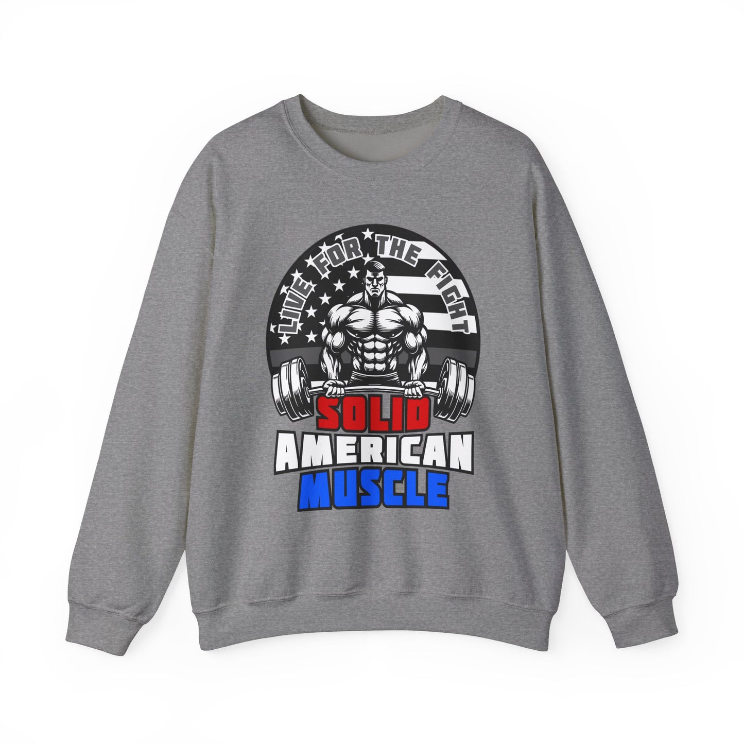 Solid American Muscle - Thin Gray Line Tribute Logo - Correctional Officer/First Responder Sweatshirt
