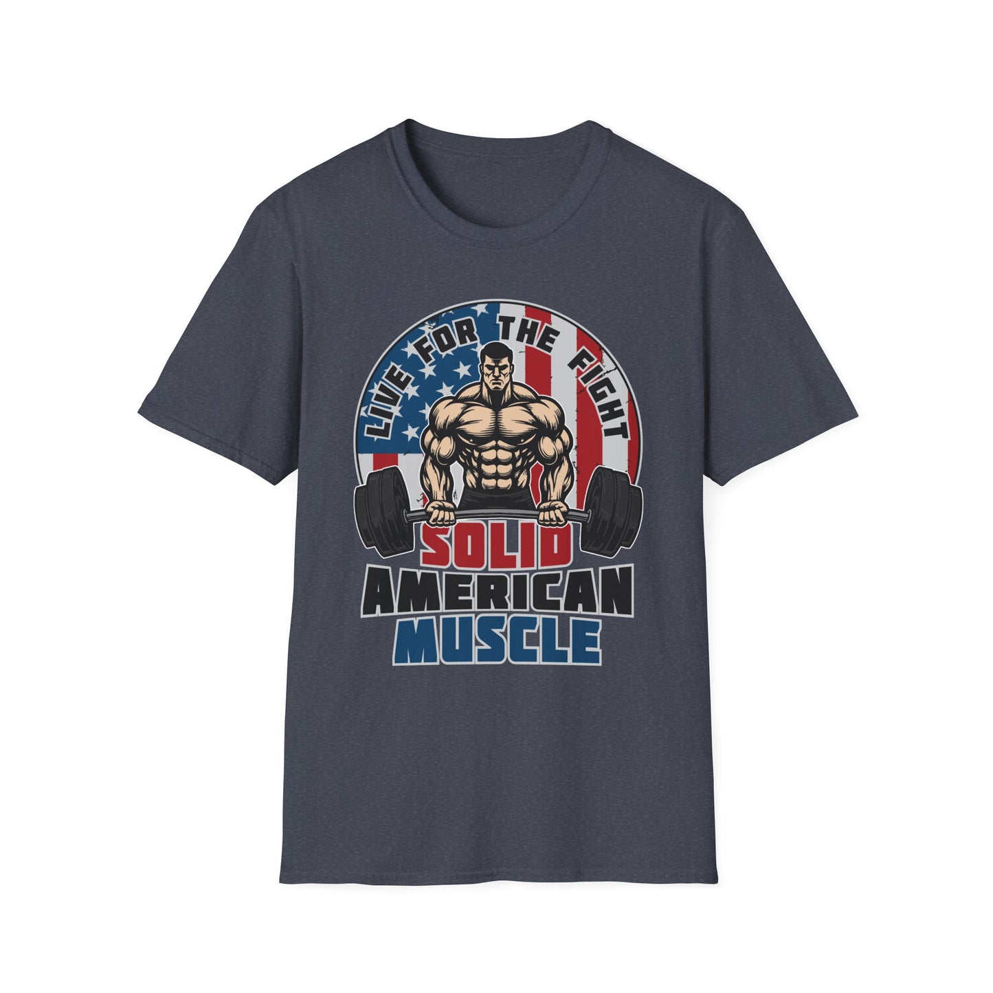 Solid American Muscle - Live for the Fight - Logo T-Shirt