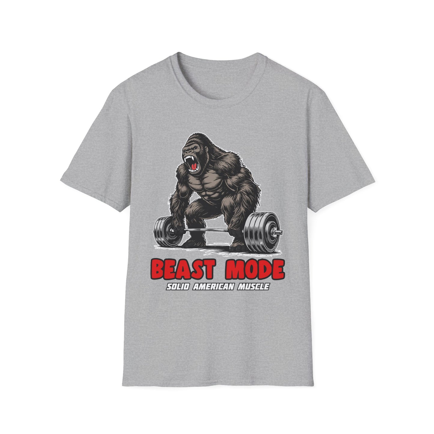 Solid American Muscle - Beast Mode - Silverback Gorilla T-Shirt