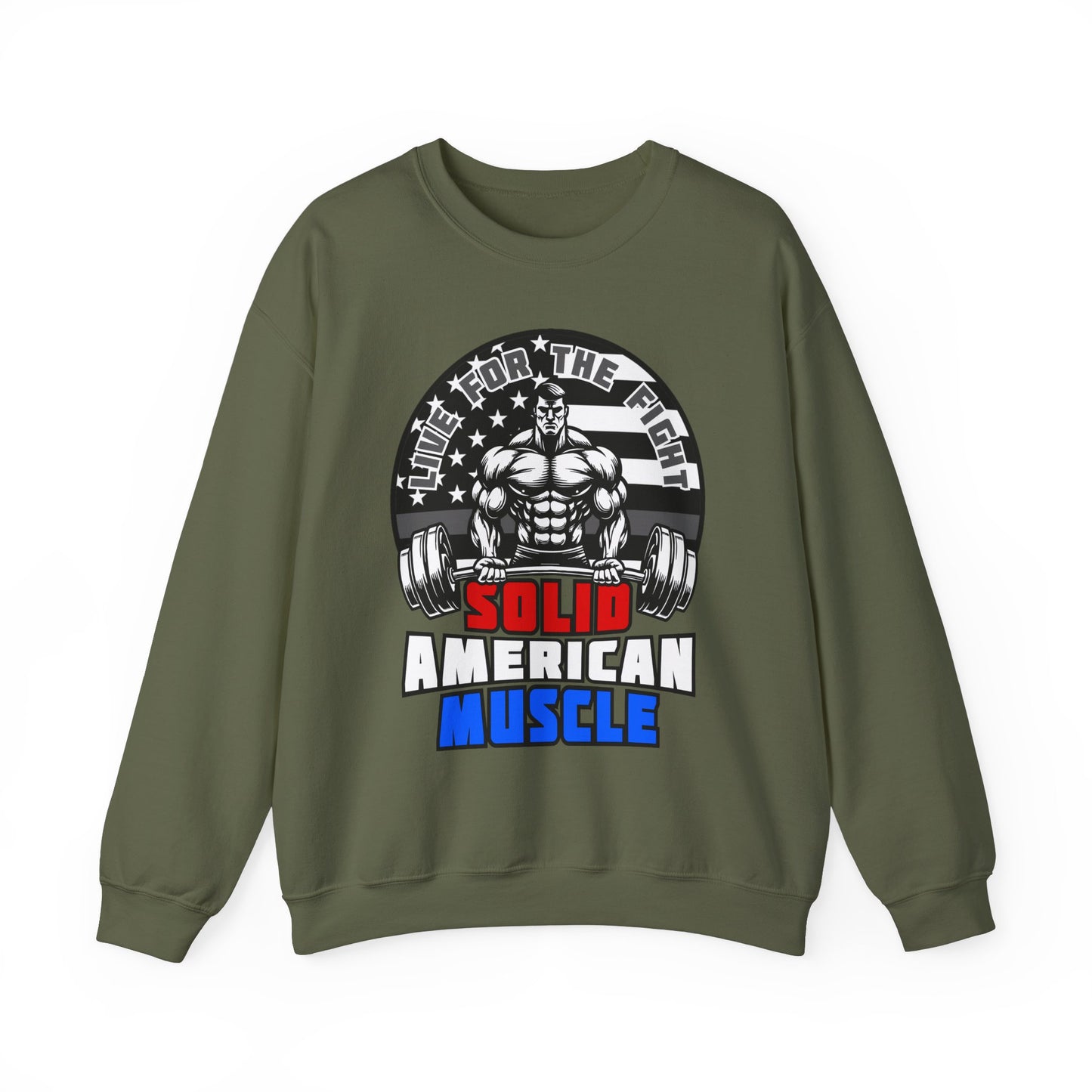 Solid American Muscle - Thin Gray Line Tribute Logo - Correctional Officer/First Responder Sweatshirt