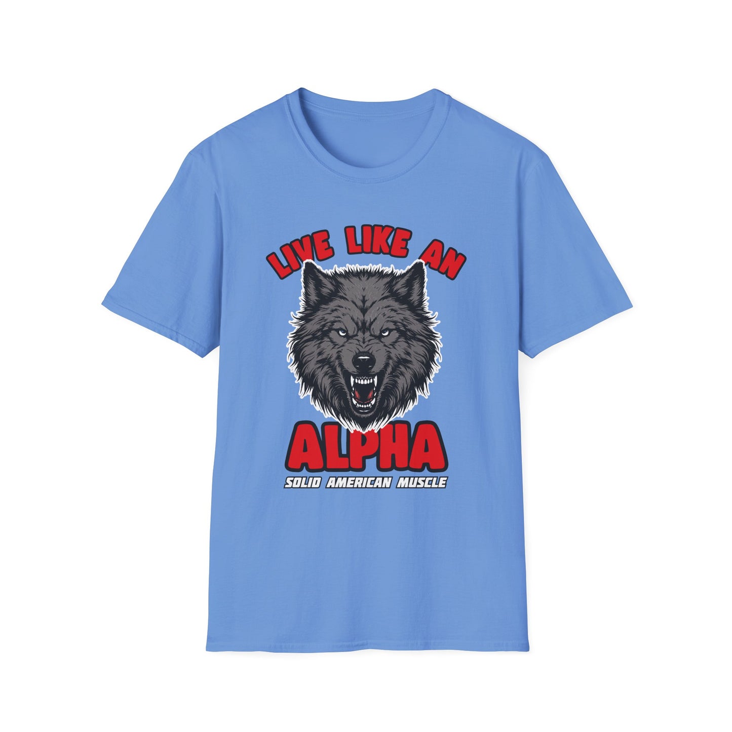 Solid American Muscle - Live Like an Alpha - Gray Wolf T-Shirt