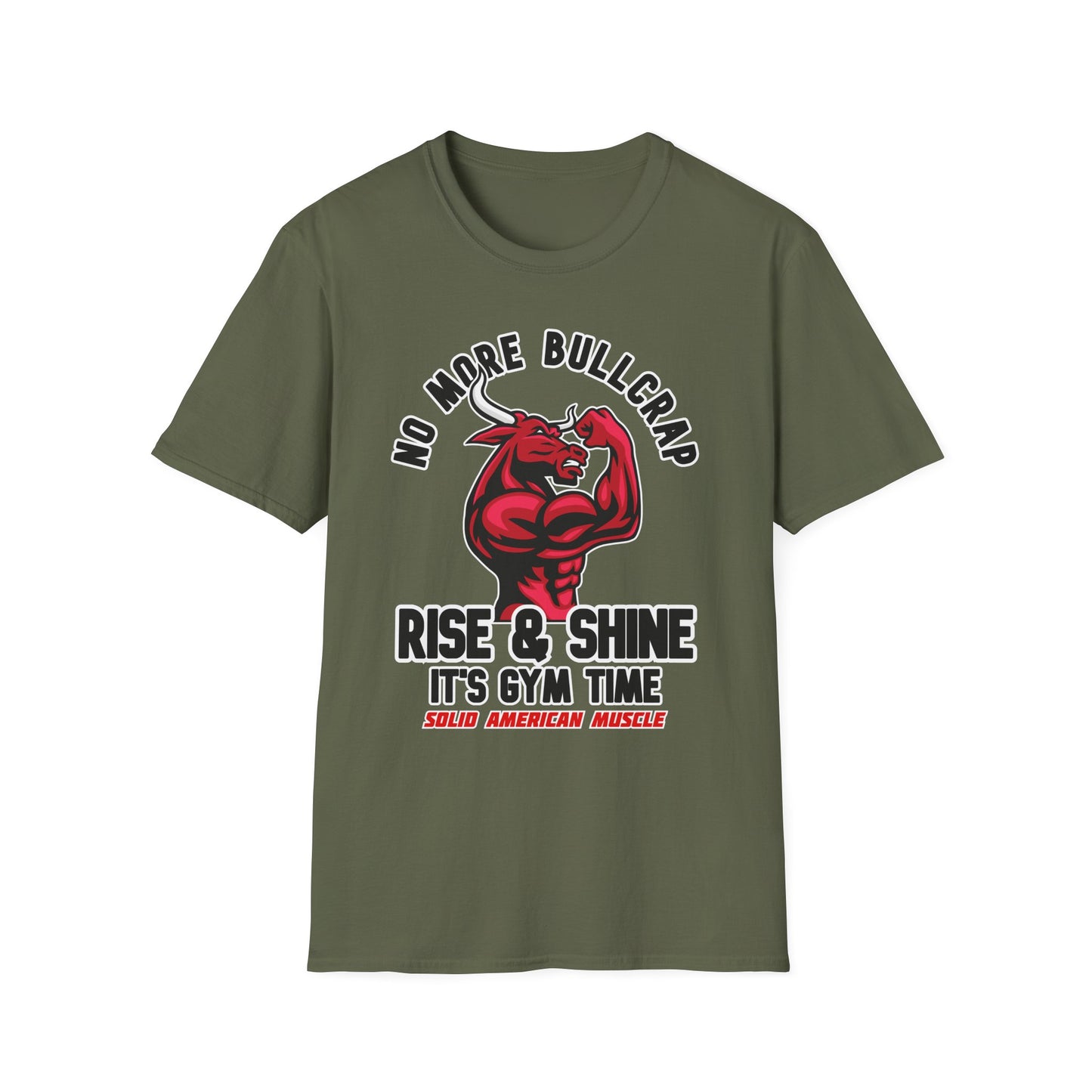 Solid American Muscle - Rise & Shine It's Gym Time - Red Bull T-Shirt