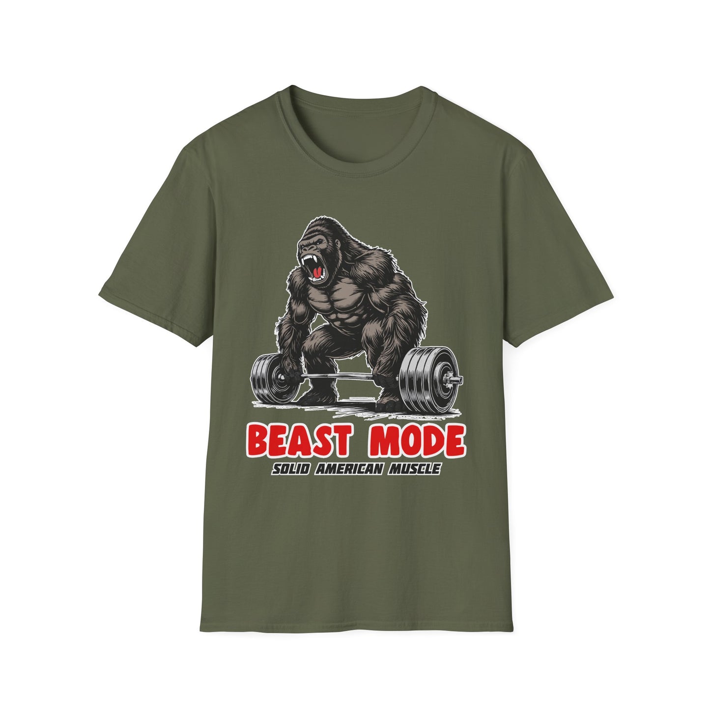 Solid American Muscle - Beast Mode - Silverback Gorilla T-Shirt