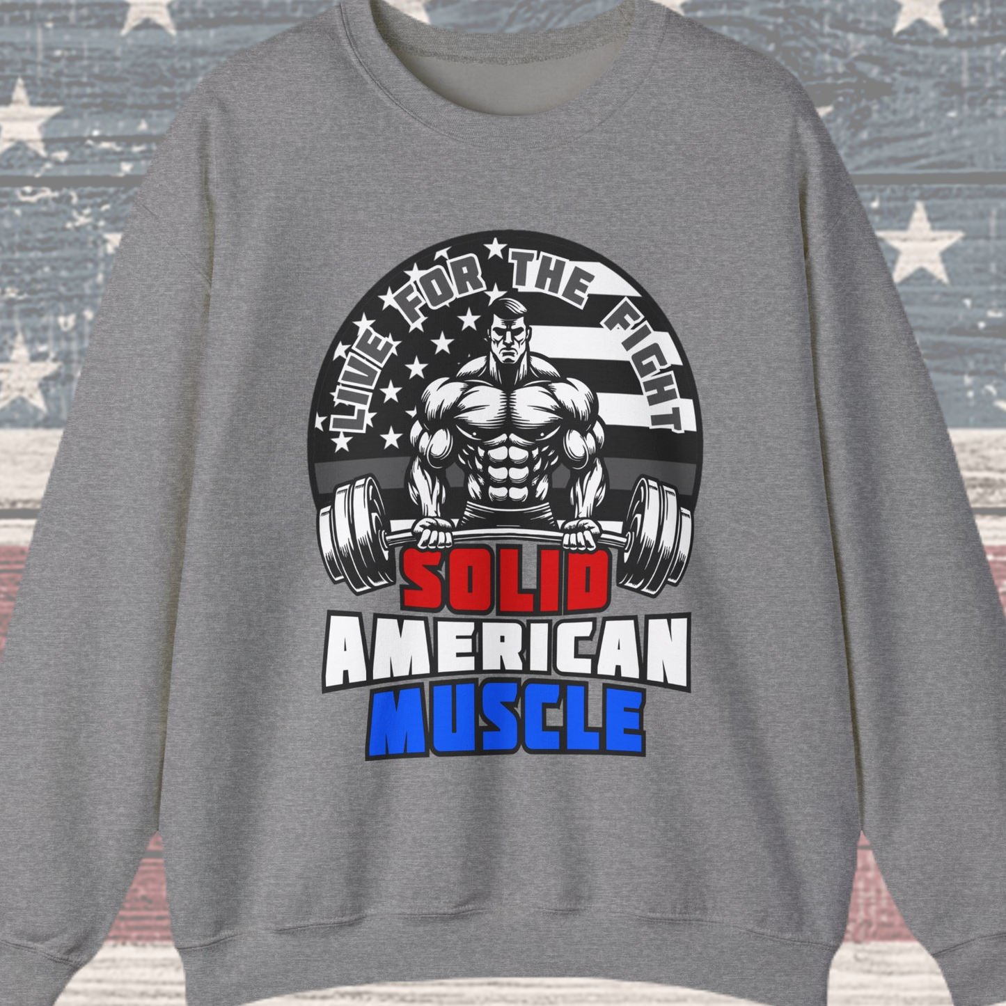 Solid American Muscle - Thin Gray Line Tribute Logo - Correctional Officer/First Responder Sweatshirt