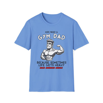 Solid American Muscle - Kids Need a Gym Dad - Funny Father's Day T-Shirt