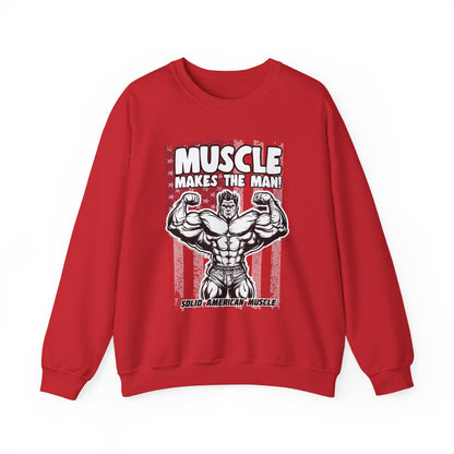 Solid American Muscle - Muscle Makes The Man - USA Flag Sweatshirt