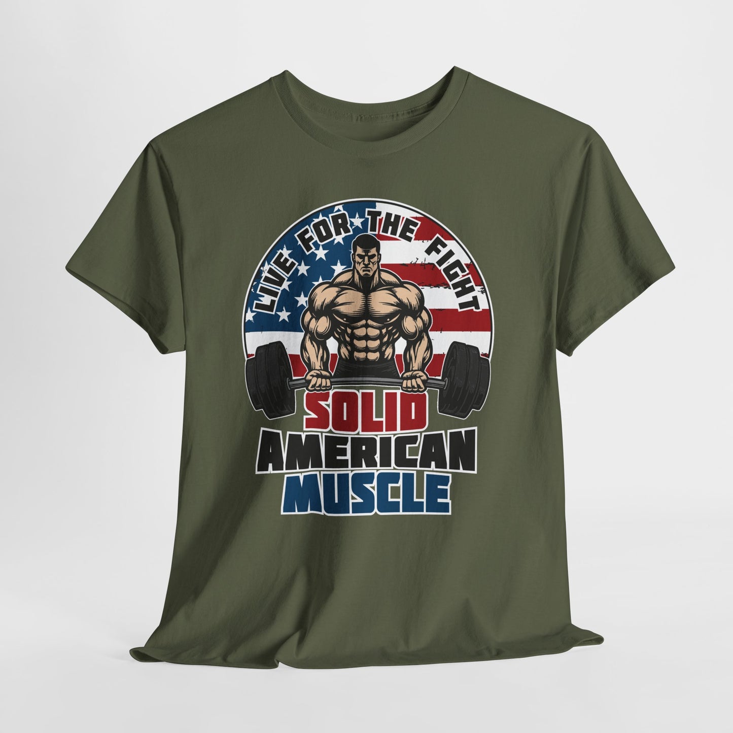 Solid American Muscle - Live for the Fight - Logo - Budget T-Shirt / Pump Cover