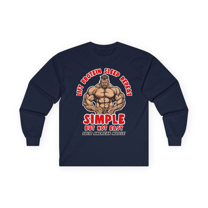Solid American Muscle - Simple But Not Easy - Long Sleeve T-Shirt