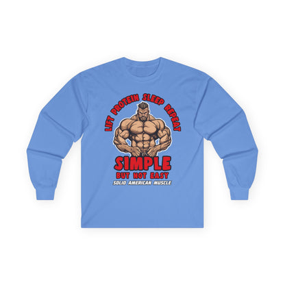 Solid American Muscle - Simple But Not Easy - Long Sleeve T-Shirt