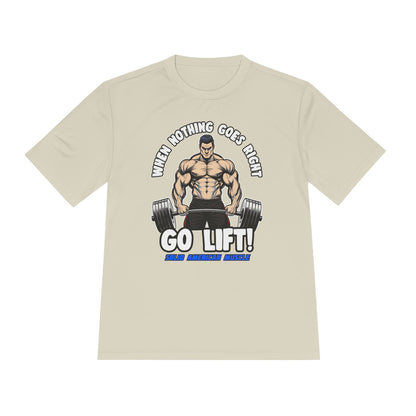 Solid American Muscle - When Nothing Goes Right, Go Lift #2 Moisture Wicking T-Shirt