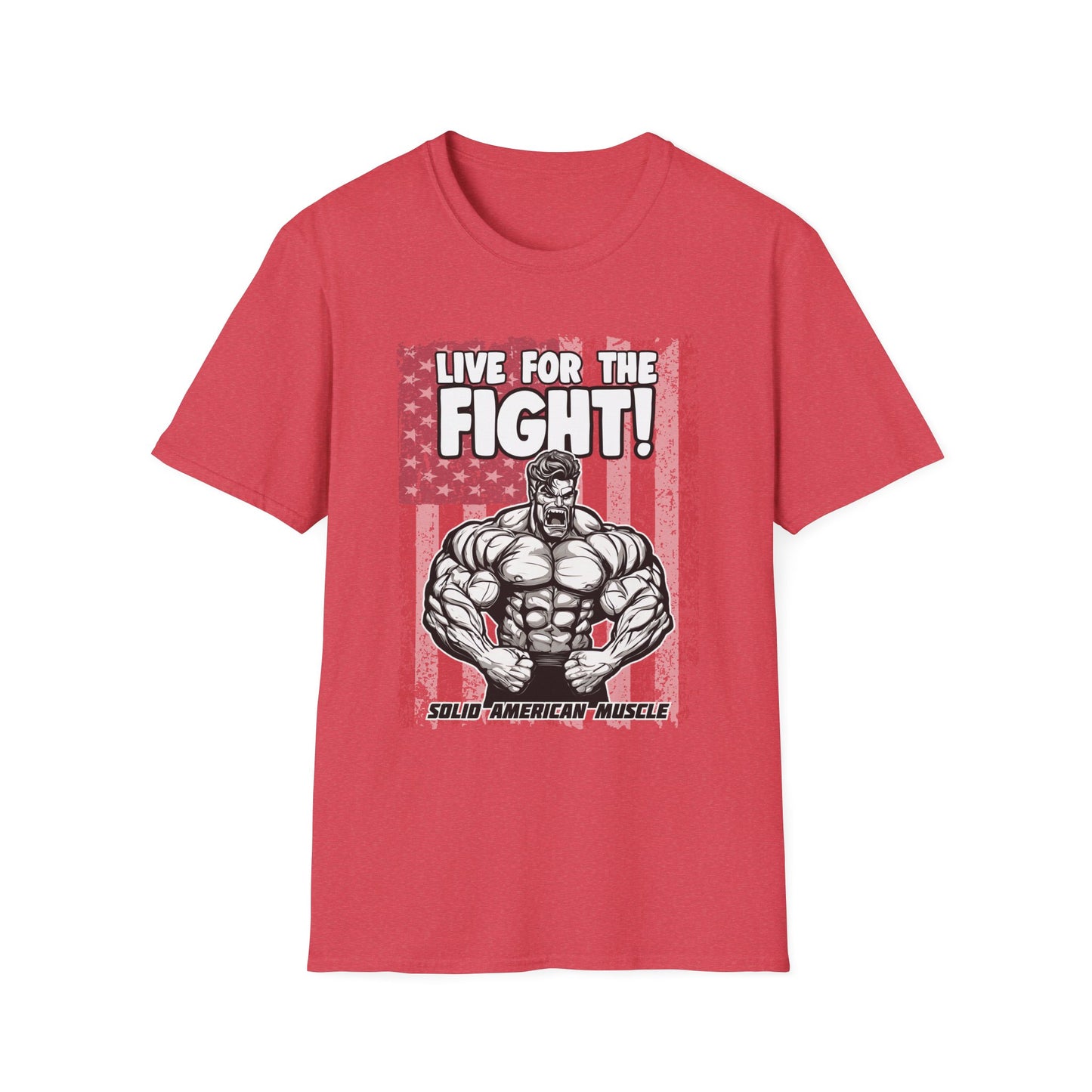 Solid American Muscle - Live for the Fight - USA Flag T-Shirt