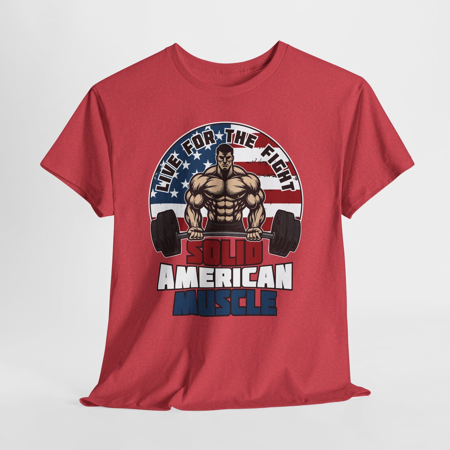 Solid American Muscle - Live for the Fight - Logo - Budget T-Shirt / Pump Cover