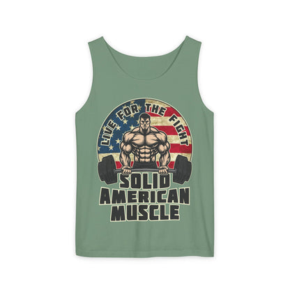 Solid American Muscle - Live for the Fight - Rustic Logo - Tank Top