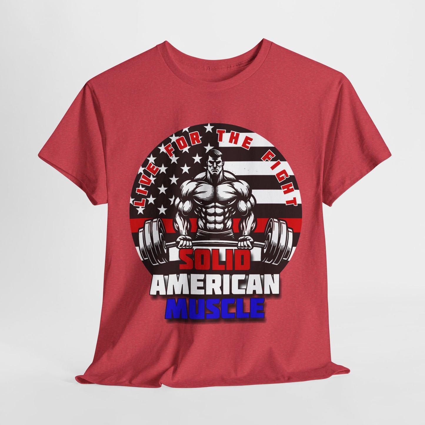 Solid American Muscle - Thin Red Line Tribute Logo T-Shirt