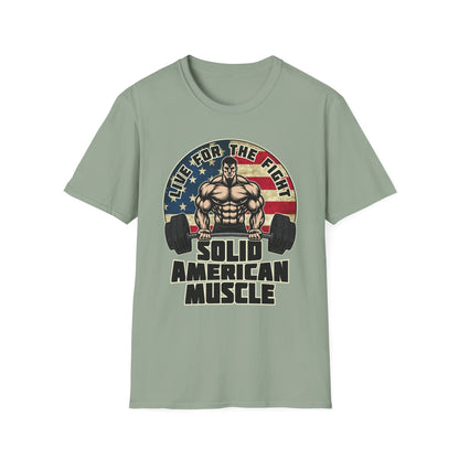 Solid American Muscle - Live for the Fight - Rustic Logo T-Shirt