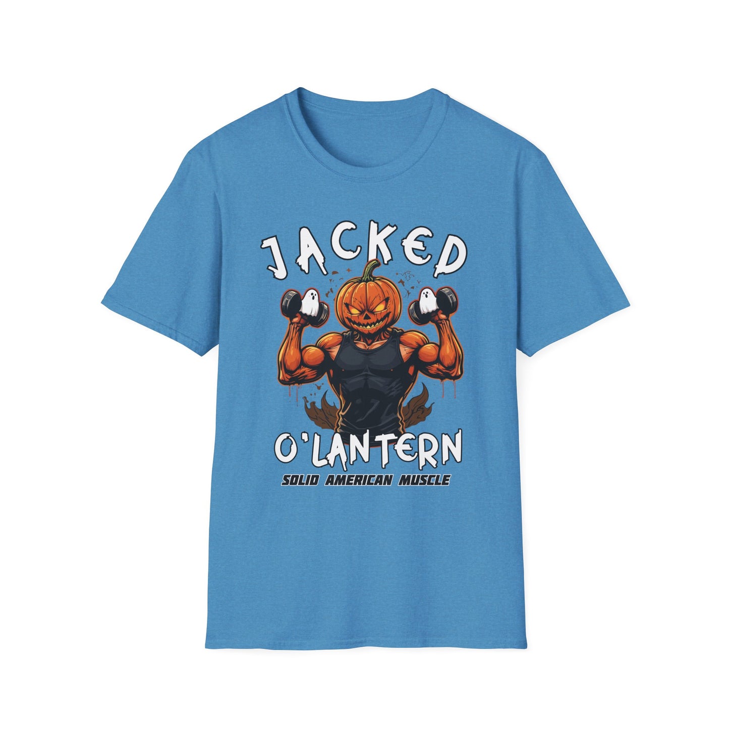 Solid American Muscle - Jacked O'Latern - Halloween Pumpkin T-Shirt