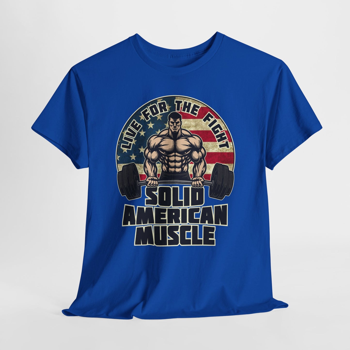 Solid American Muscle - Live for the Fight - Rustic Logo - Budget T-Shirt / Pump Cover