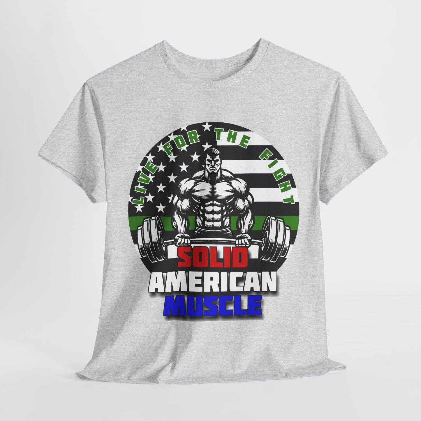 Solid American Muscle - Thin Green Line Logo Tribute T-Shirt