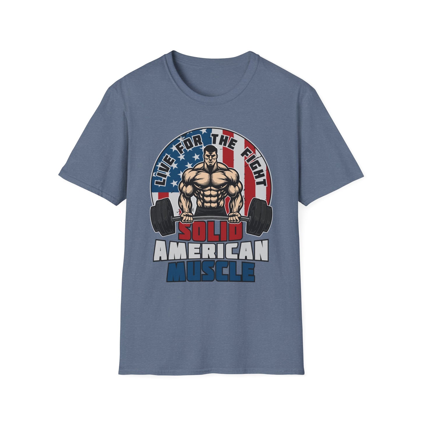 Solid American Muscle - Live for the Fight - Logo T-Shirt