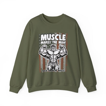 Solid American Muscle - Muscle Makes The Man - USA Flag Sweatshirt