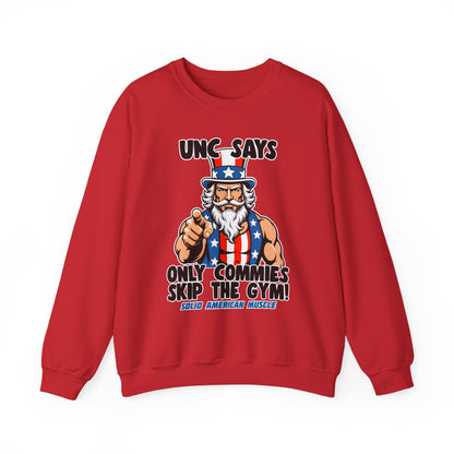 Solid American Muscle - Only Commies Skip the Gym! - Uncle Sam Sweatshirt