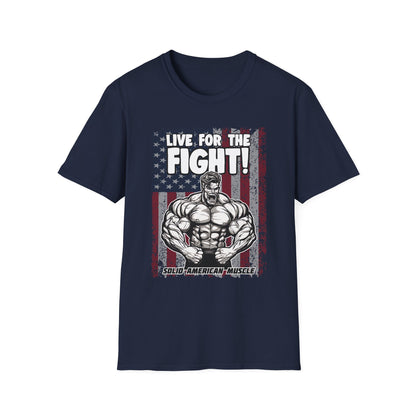 Solid American Muscle - Live for the Fight - USA Flag T-Shirt