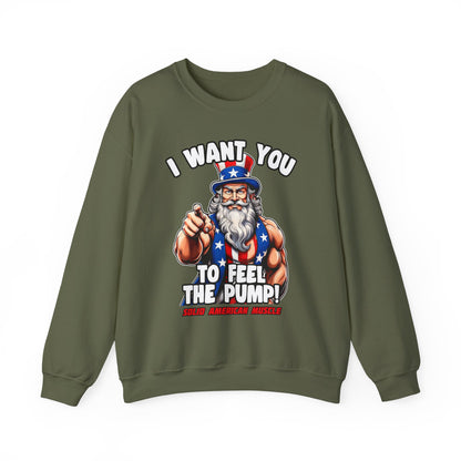 Solid American Muscle - I Want You to Feel the Pump! - Uncle Sam T-Shirt