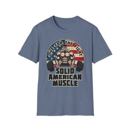 Solid American Muscle - Live for the Fight - Rustic Logo T-Shirt