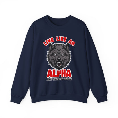 Solid American Muscle - Live Like an Alpha - Gray Wolf Sweatshirt