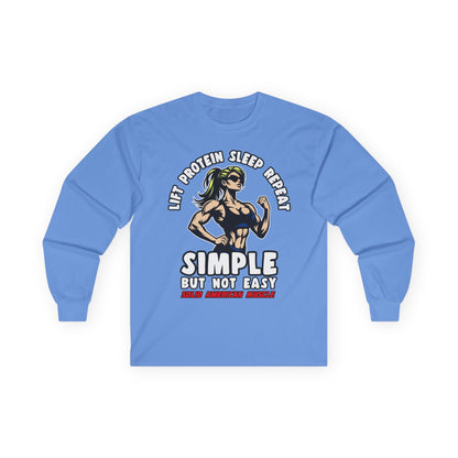 Solid American Muscle - Simple But Not Easy #1 - Long Sleeve T-Shirt
