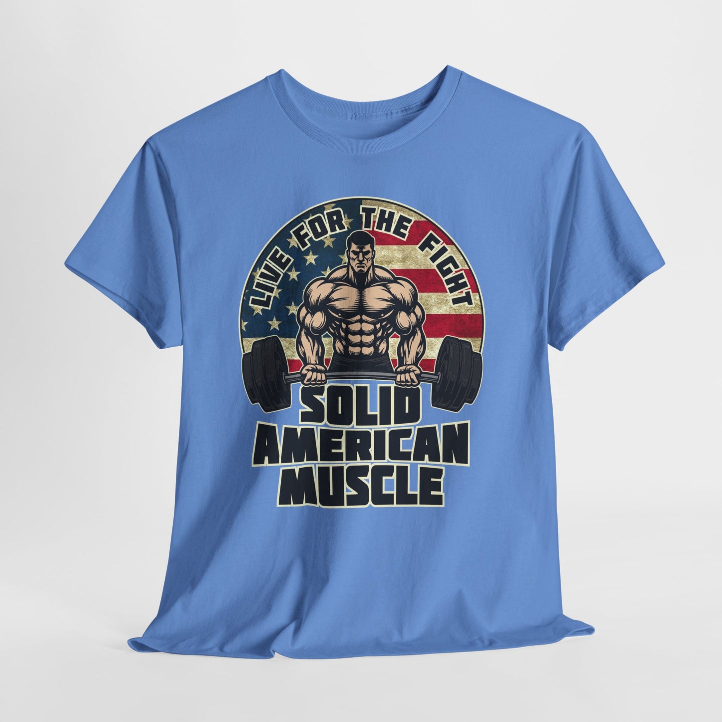 Solid American Muscle - Live for the Fight - Rustic Logo - Budget T-Shirt / Pump Cover
