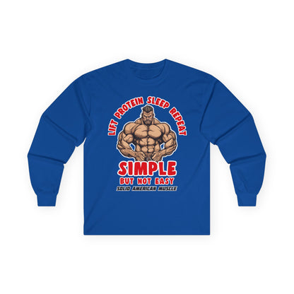 Solid American Muscle - Simple But Not Easy - Long Sleeve T-Shirt