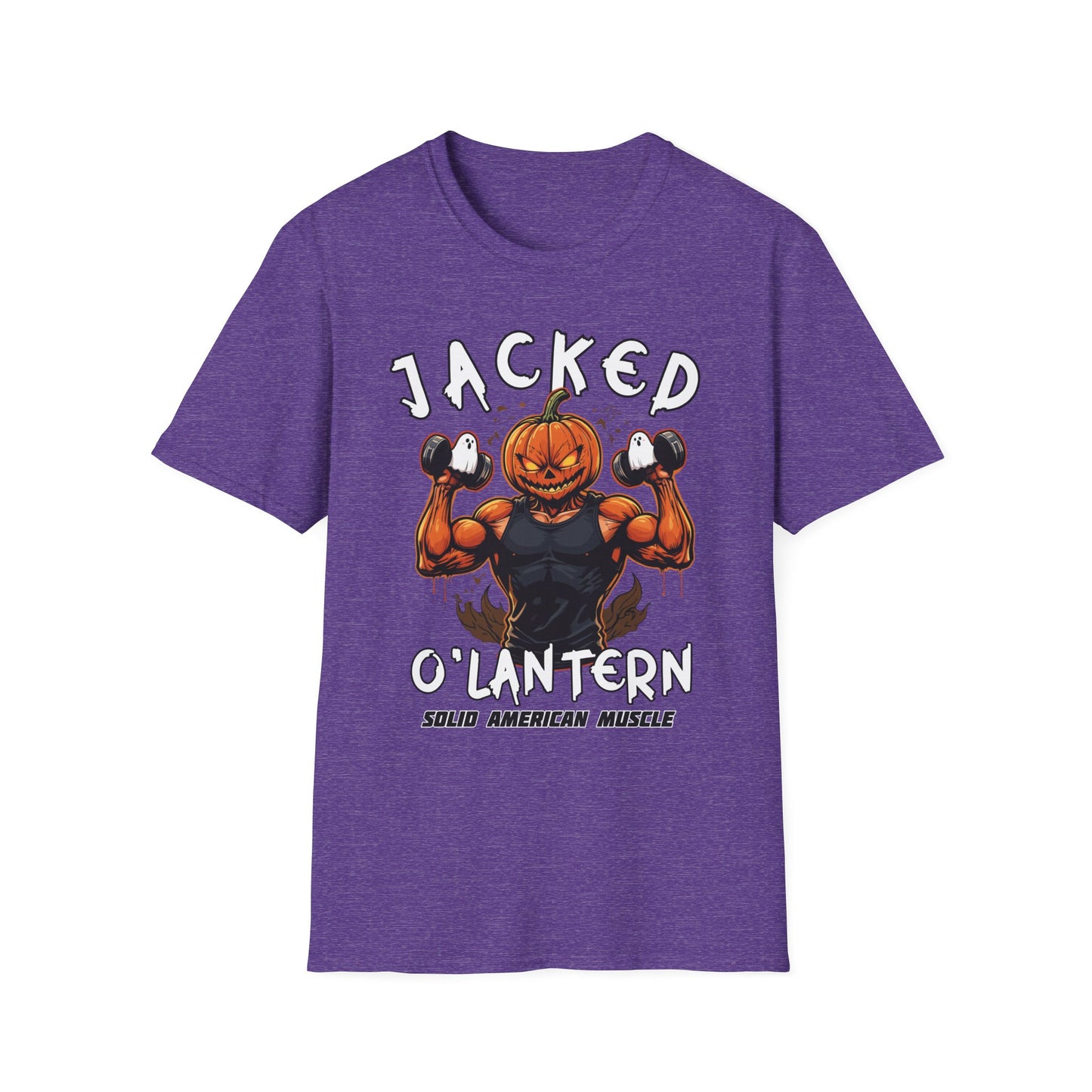Solid American Muscle - Jacked O'Latern - Halloween Pumpkin T-Shirt