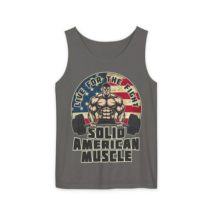 Solid American Muscle - Live for the Fight - Rustic Logo - Tank Top