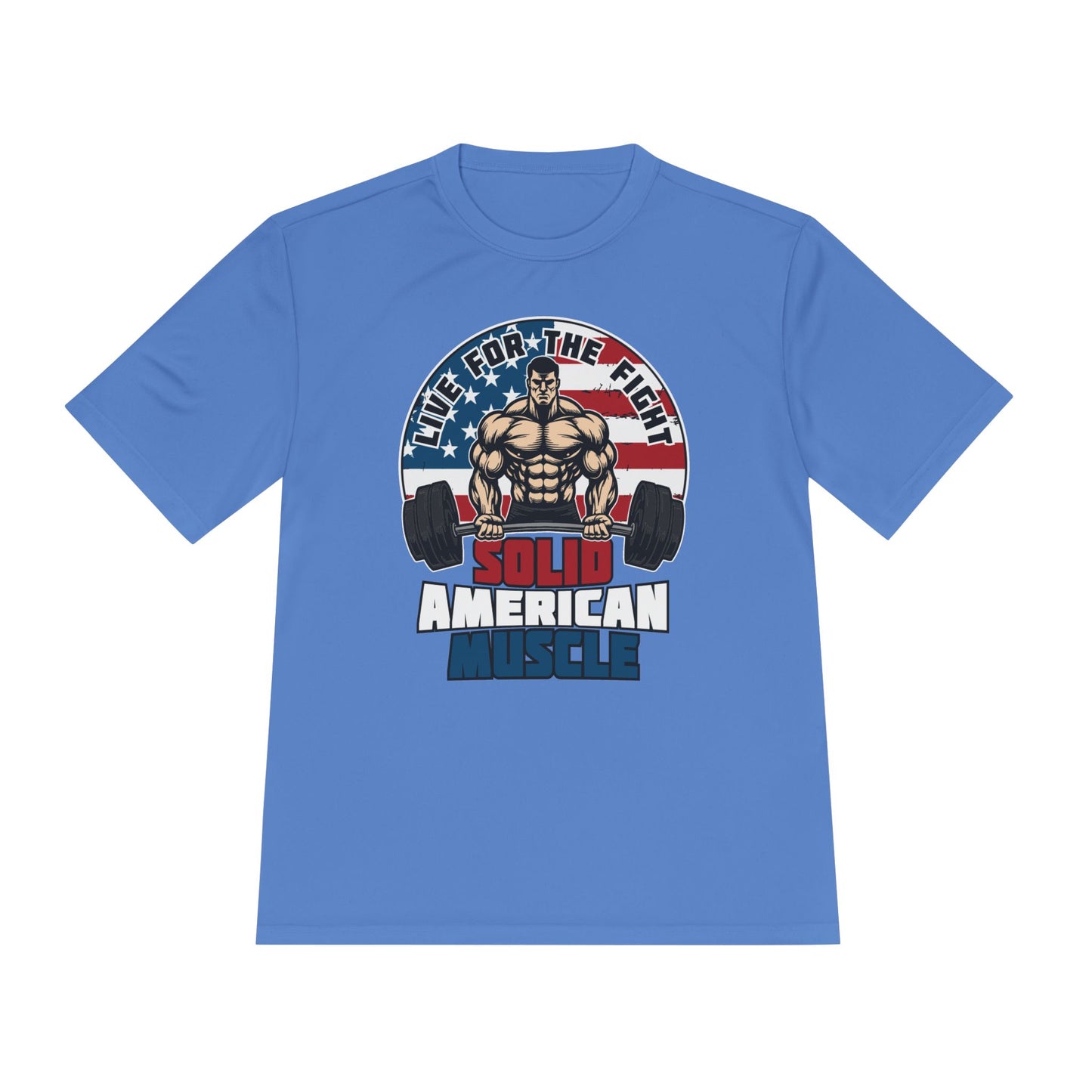 Solid American Muscle - Live for the Fight - Logo Moisture Wicking T-Shirt