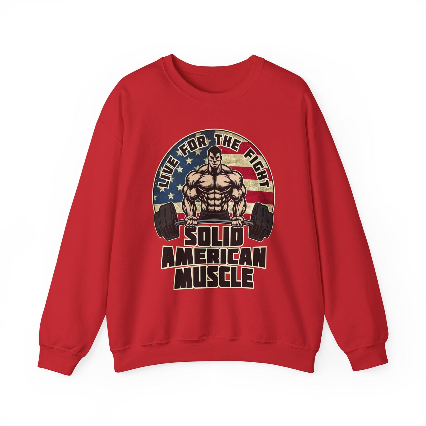 Solid American Muscle -Live for the Fight - Rustic Logo Sweatshirt