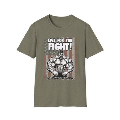 Solid American Muscle - Live for the Fight - USA Flag T-Shirt
