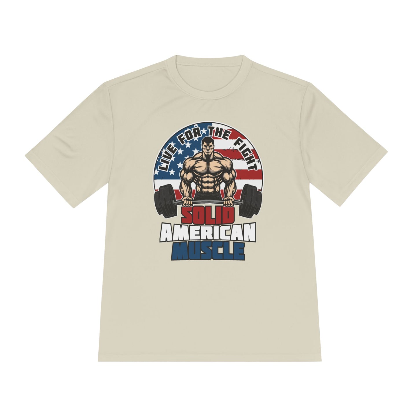 Solid American Muscle - Live for the Fight - Logo Moisture Wicking T-Shirt