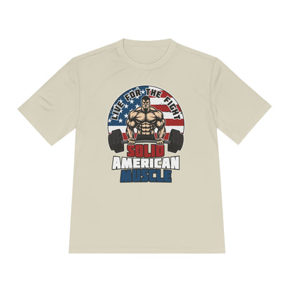 Solid American Muscle - Live for the Fight - Logo Moisture Wicking T-Shirt