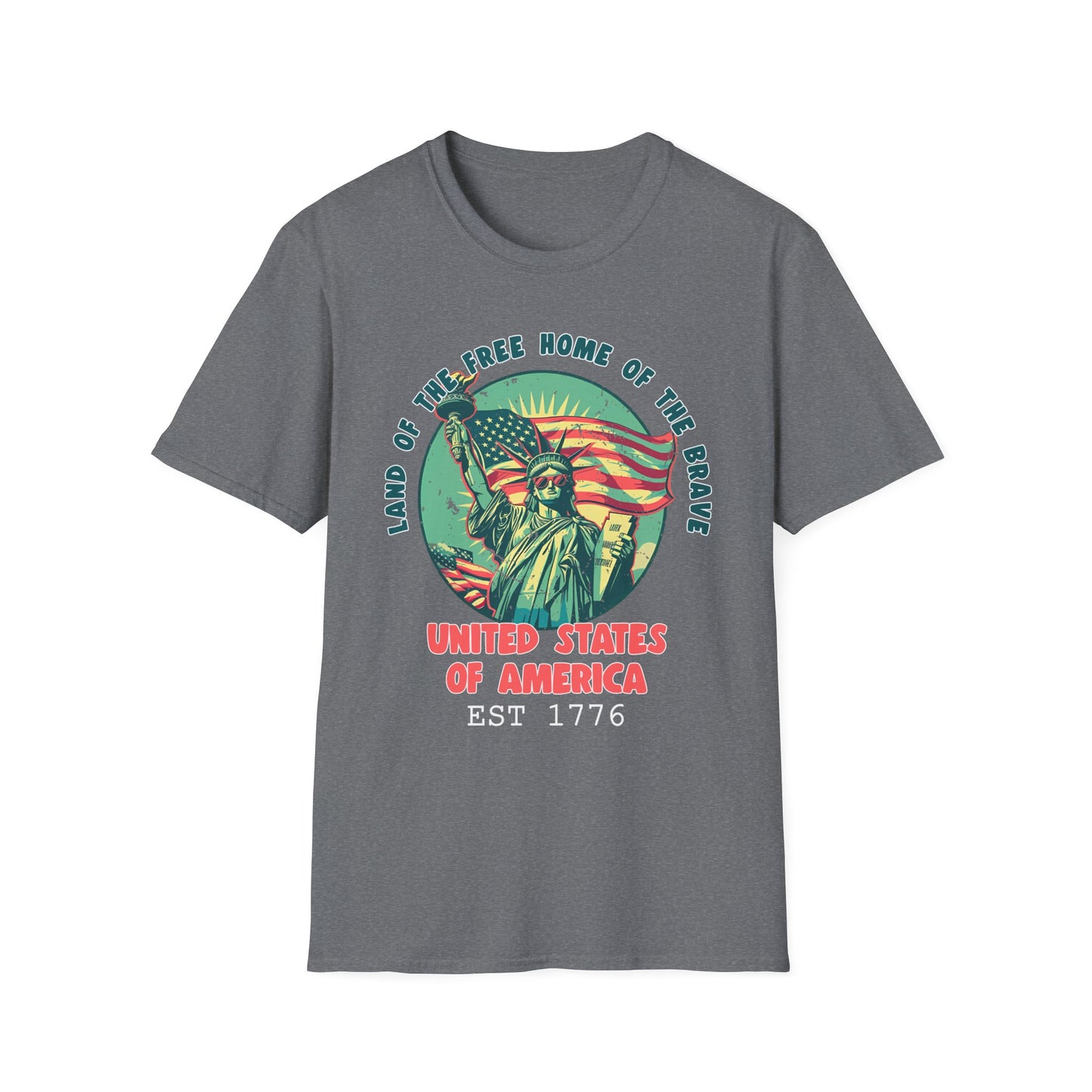 Patriot Collection - Land of the Free Home of the Brave - Statue of Liberty Patriotic T-Shirt