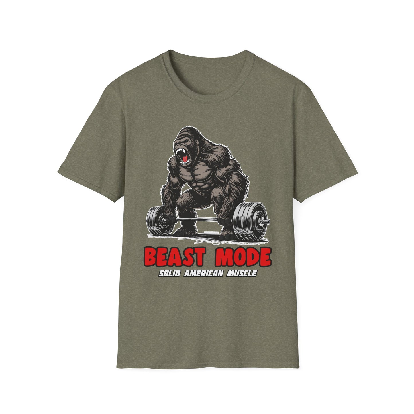 Solid American Muscle - Beast Mode - Silverback Gorilla T-Shirt
