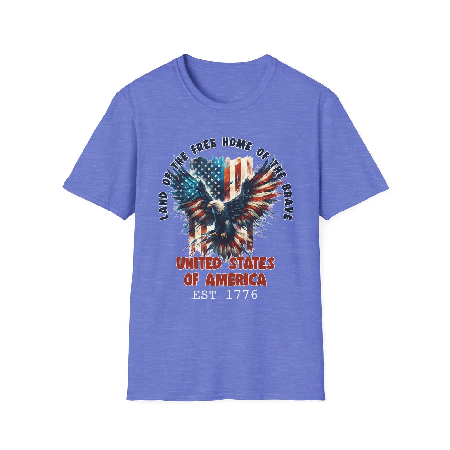 Patriot Collection - Land of the Free Home of the Brave - USA Flag Eagle T-Shirt