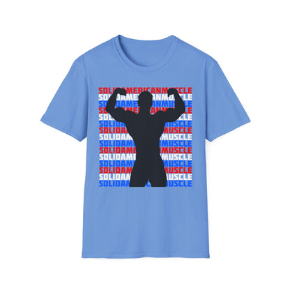 Solid American Muscle - Double Front Bicep Flex Silhouette T-Shirt